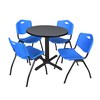 Cain Round Tables > Breakroom Tables > Cain Round Table & Chair Sets, 30 W, 30 L, 29 H, Grey TB30RNDGY47BE